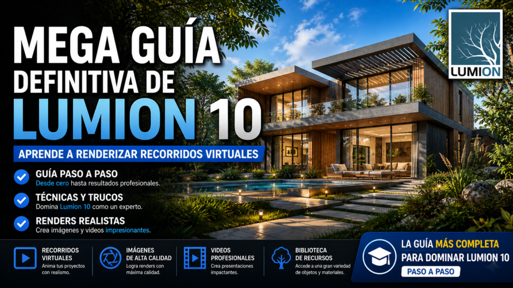 Mega guía definitiva de Lumion 10 para aprender a renderizar recorridos virtuales paso a paso con visualización arquitectónica realista